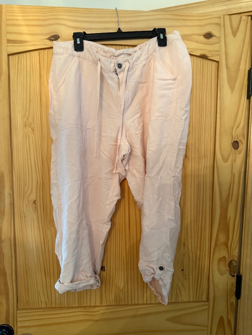 Lane Bryant Soft Pink cotton crop pants EUC